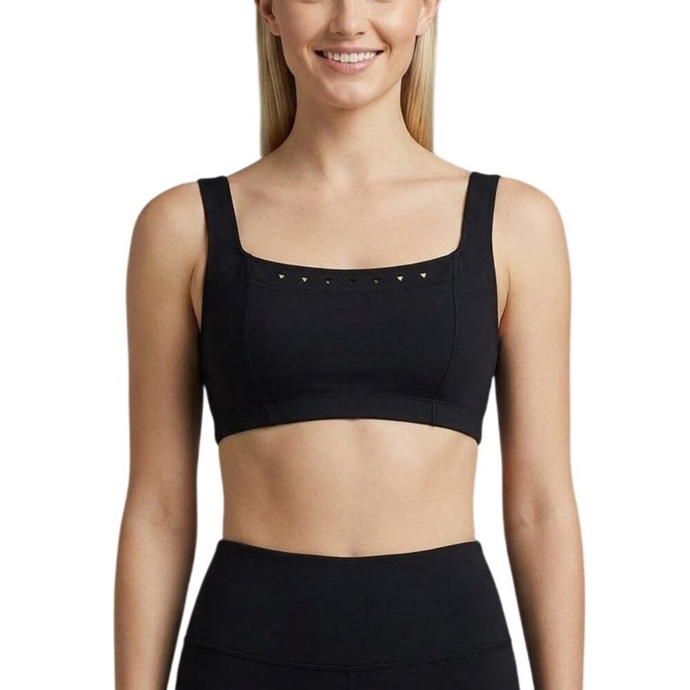 Gigi C Emily Square Neck Laser Cut Bra Black Size Small NWT